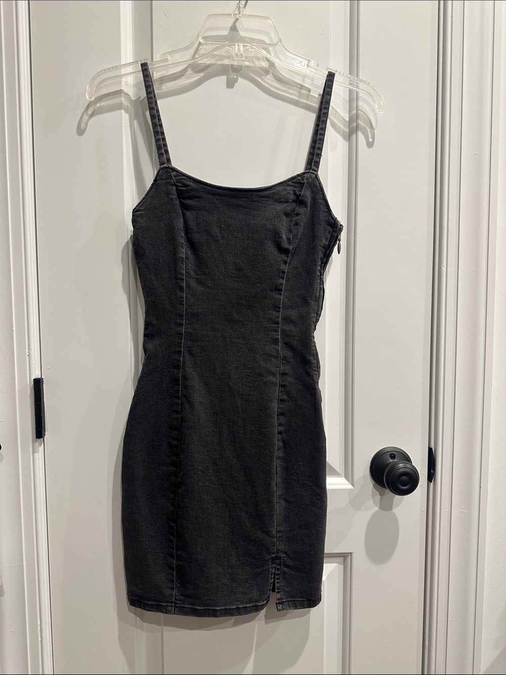 Divided Black Denim Mini Slip Dress